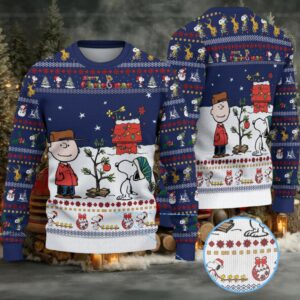 Snoopy Charlie Brown Christmas Knitted Sweater