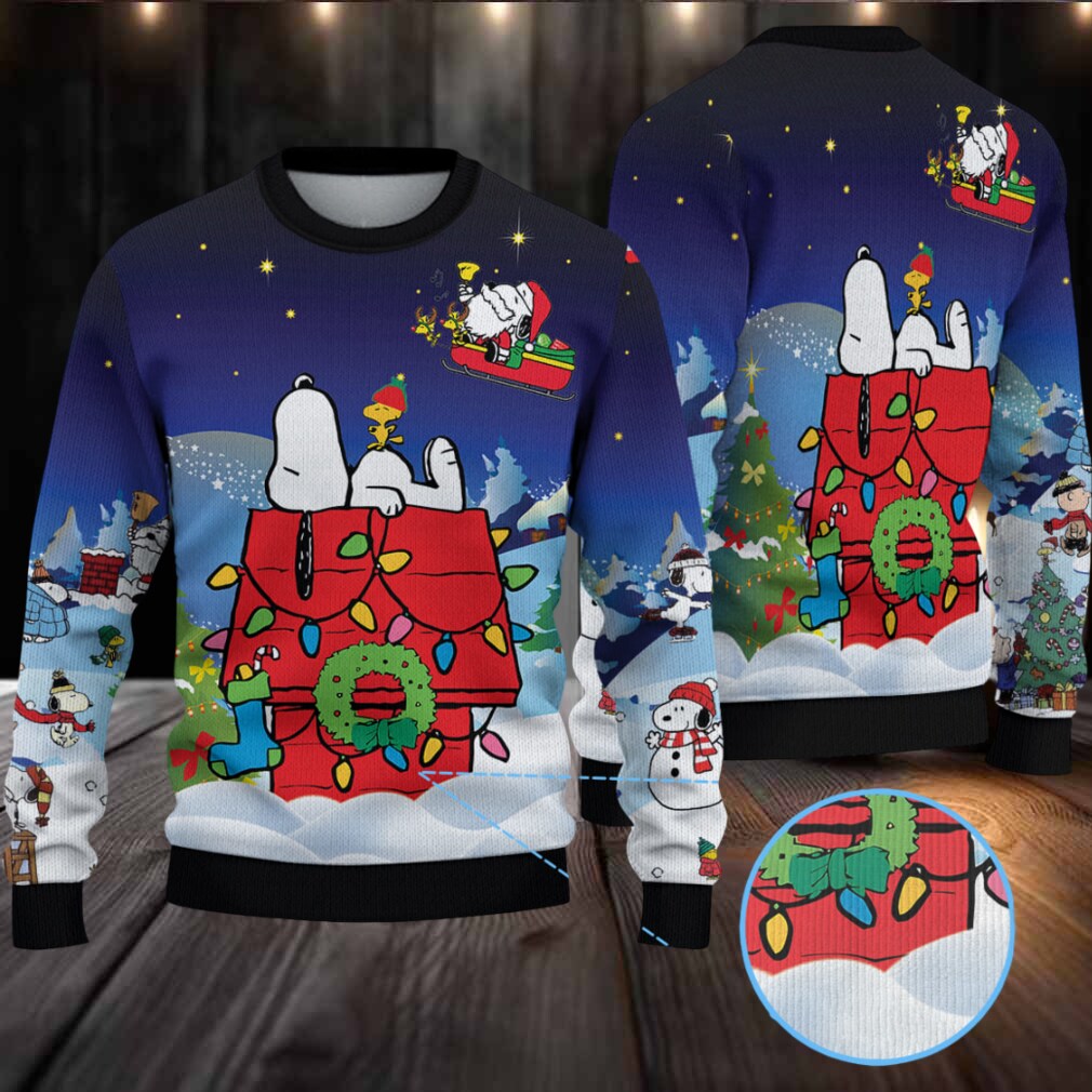 Snoopy In Red Baron Gear Christmas Knitted Sweater Snoopy In Red Baron Gear Christmas Knitted Sweater
