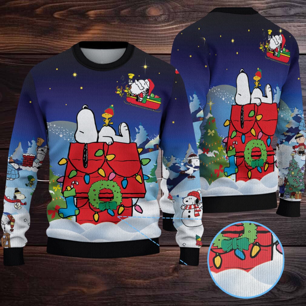 Snoopy In Red Baron Gear Christmas Knitted Sweater Snoopy In Red Baron Gear Christmas Knitted Sweater