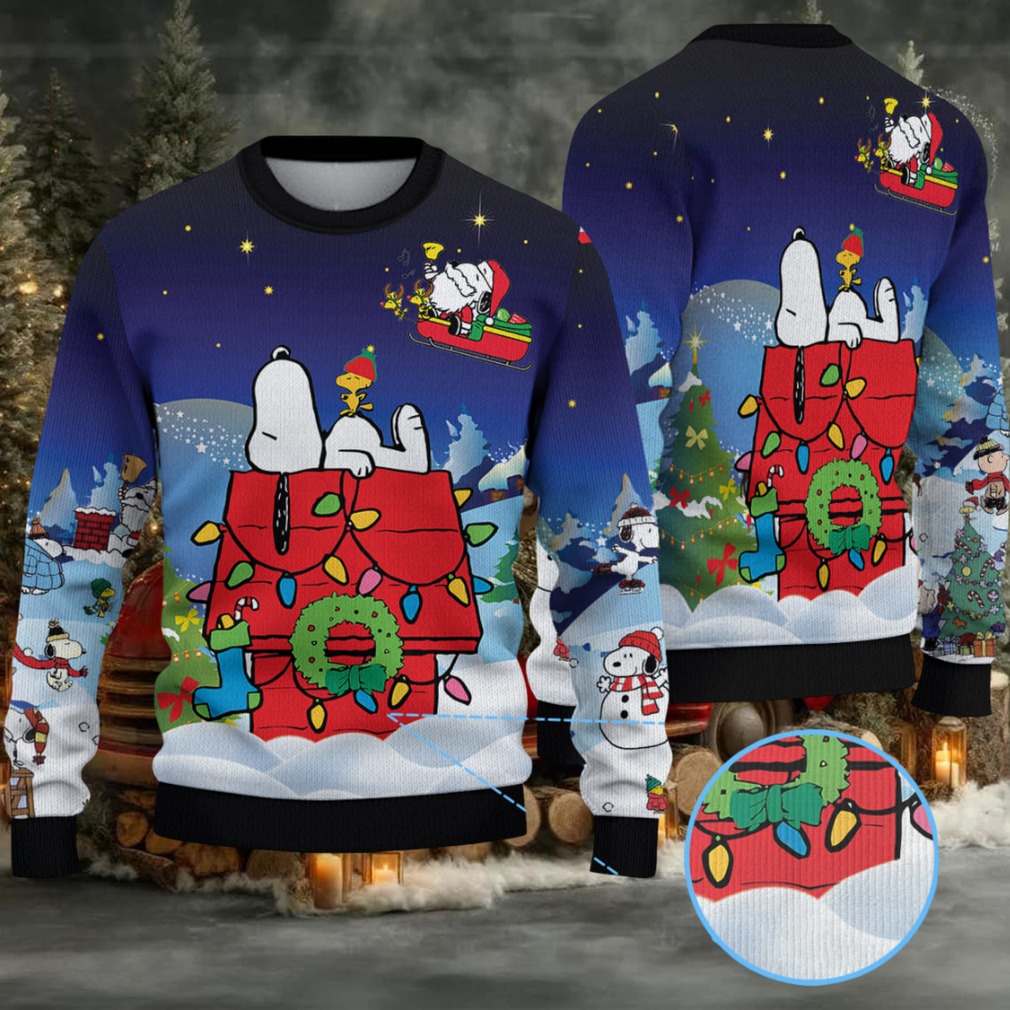 Snoopy In Red Baron Gear Christmas Knitted Sweater Snoopy In Red Baron Gear Christmas Knitted Sweater