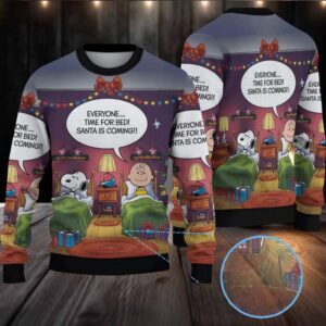 Snoopy Time For Bed Christmas Knitted Sweater