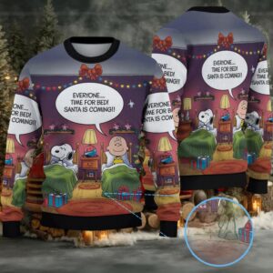 Snoopy Time For Bed Christmas Knitted Sweater