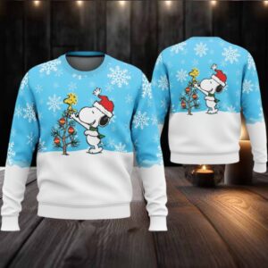Snowy Christmas Tree Snoopy Ugly Christmas Sweater Snowy Christmas Tree Snoopy Ugly Christmas Sweater