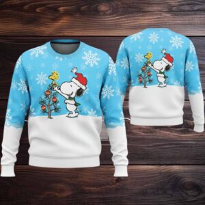 Snowy Christmas Tree Snoopy Ugly Christmas Sweater