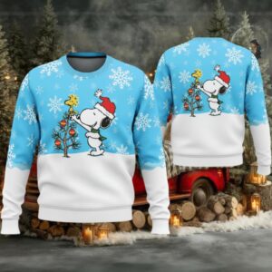 Snowy Christmas Tree Snoopy Ugly Christmas Sweater