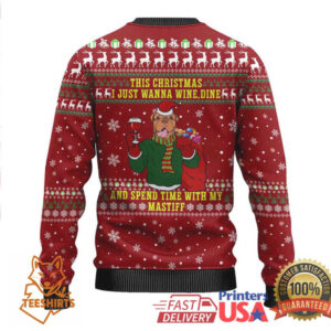 Spend Time With My Mastiff Christmas Ugly Christmas Sweater Xmas Holiday Patterns