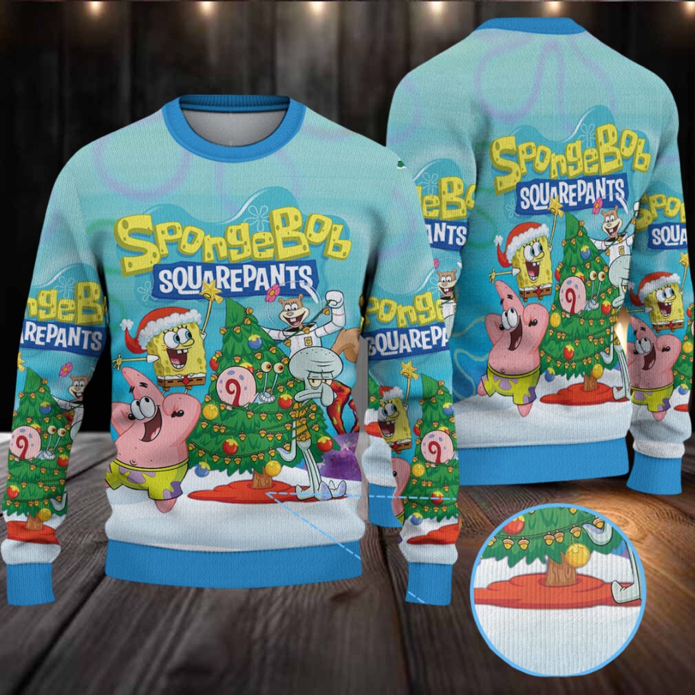 SpongeBob SquarePants Christmas Tree Christmas Knitted Sweater SpongeBob SquarePants Christmas Tree Christmas Knitted Sweater