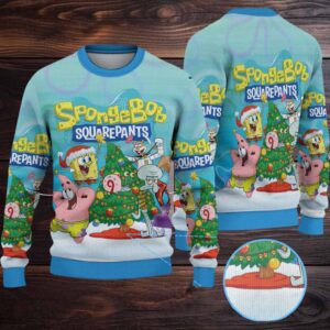 SpongeBob SquarePants Christmas Tree Christmas Knitted Sweater
