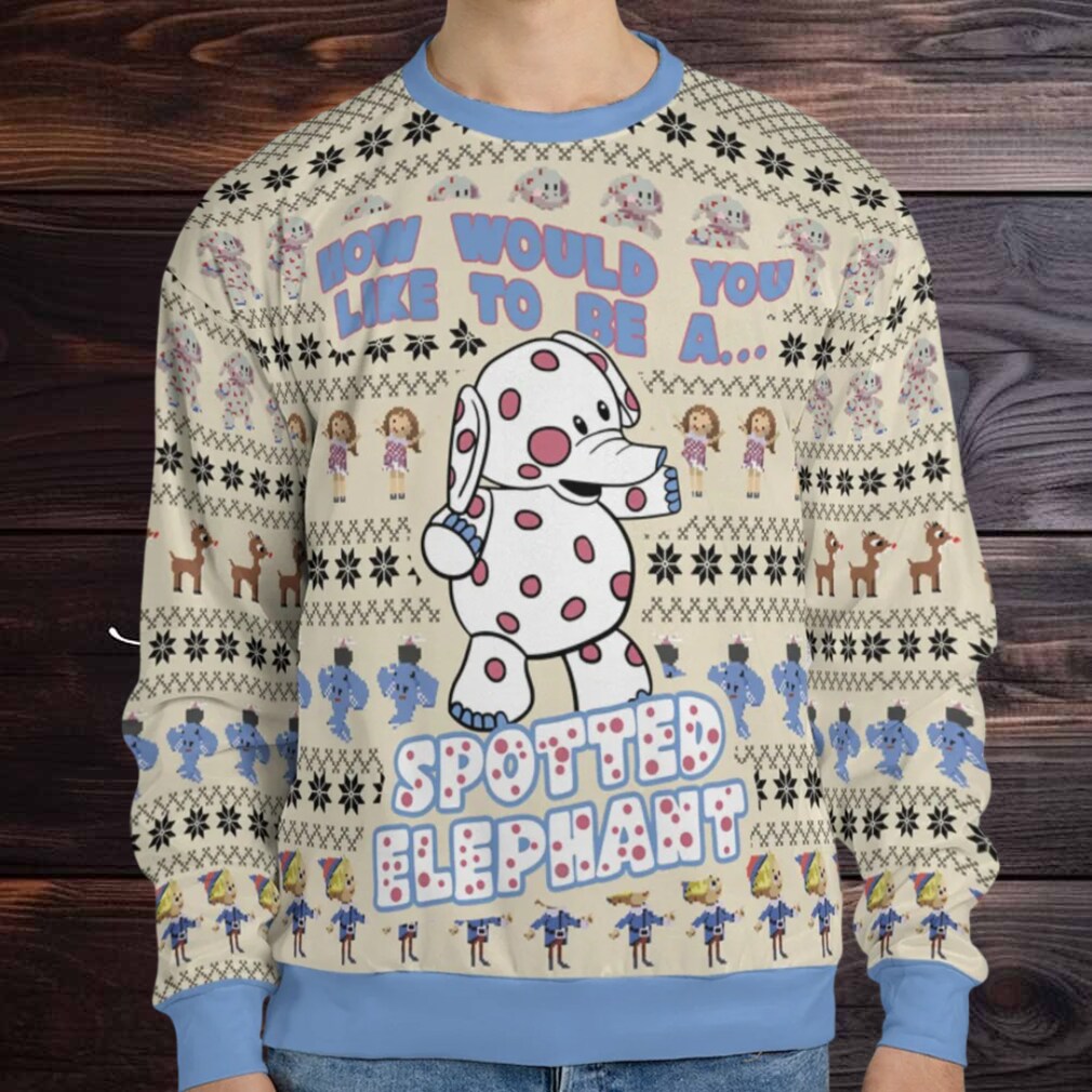 Spotted Elephant Ugly Christmas Sweatshirt Spotted Elephant Ugly Christmas Sweatshirt