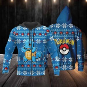 Squirtle Anime Pokemon Manga Ugly Christmas Sweater 1k867 Stylist Unisex Graphic Outfits Aop 3d Hoodie