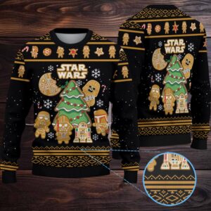 Star Wars Gingerbread Cookies Christmas Knitted Sweater