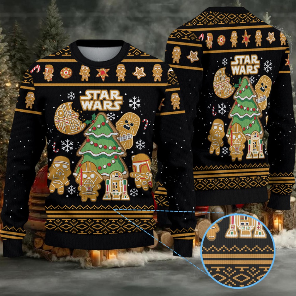 Star Wars Gingerbread Cookies Christmas Knitted Sweater Star Wars Gingerbread Cookies Christmas Knitted Sweater