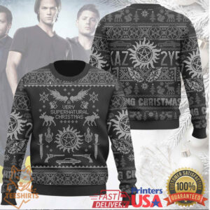 Supernatural Christmas Ugly Sweater, Hunting Things The Family Business Sweater