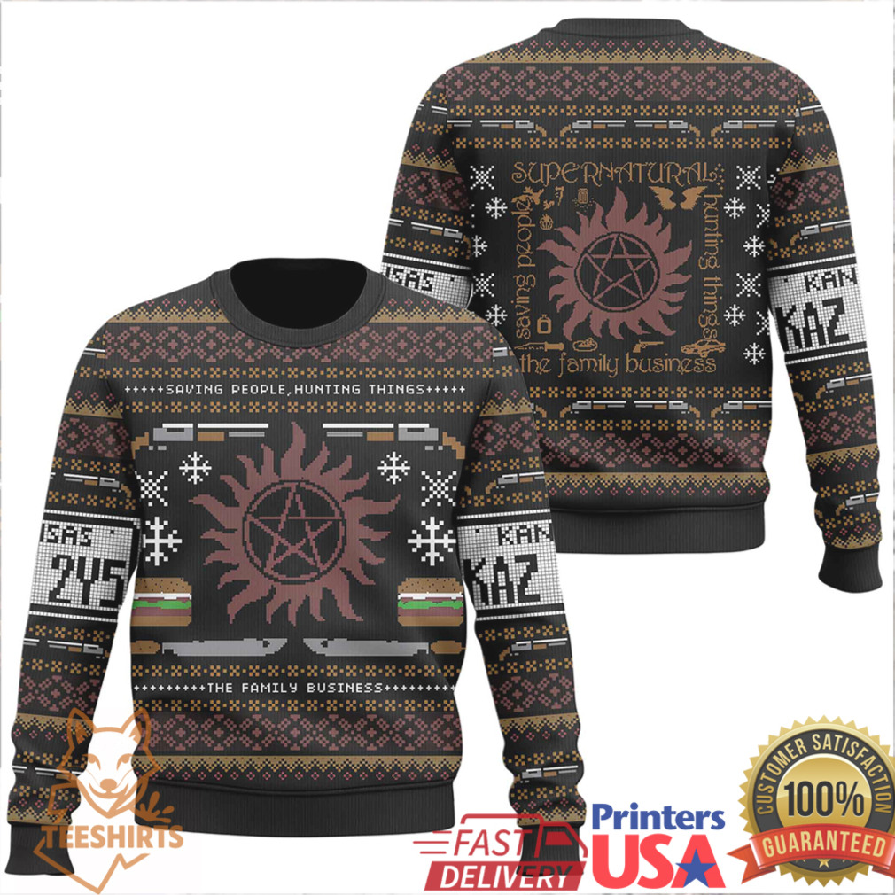 Supernatural Winchester Brothers Christmas Ugly Sweater Supernatural Winchester Brothers Christmas Ugly Sweater