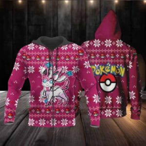 Sylveon Anime Pokemon Manga Ugly Christmas Sweater 1k857 Fan Gift Stylist Unisex Cartoon Graphic Outfits Aop 3d Hoodie