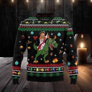 T Rex And Jesus Christmas Ugly Christmas Swe