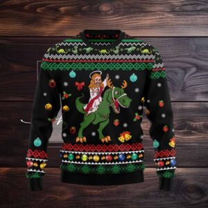 T Rex And Jesus Christmas Ugly Christmas Swe