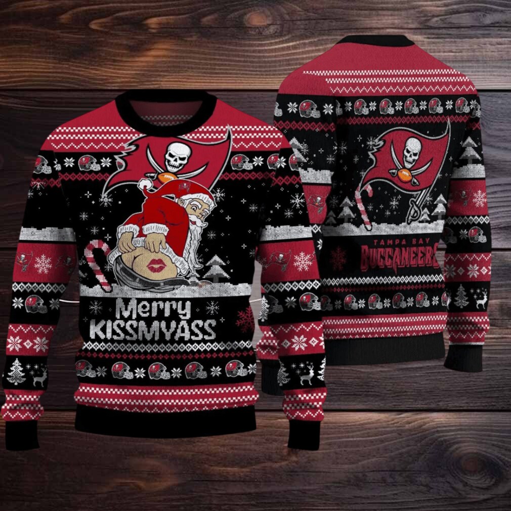 Tampa Bay Buccaneers Merrykissmyass Ugly Christmas Sweater Tampa Bay Buccaneers Merrykissmyass Ugly Christmas Sweater