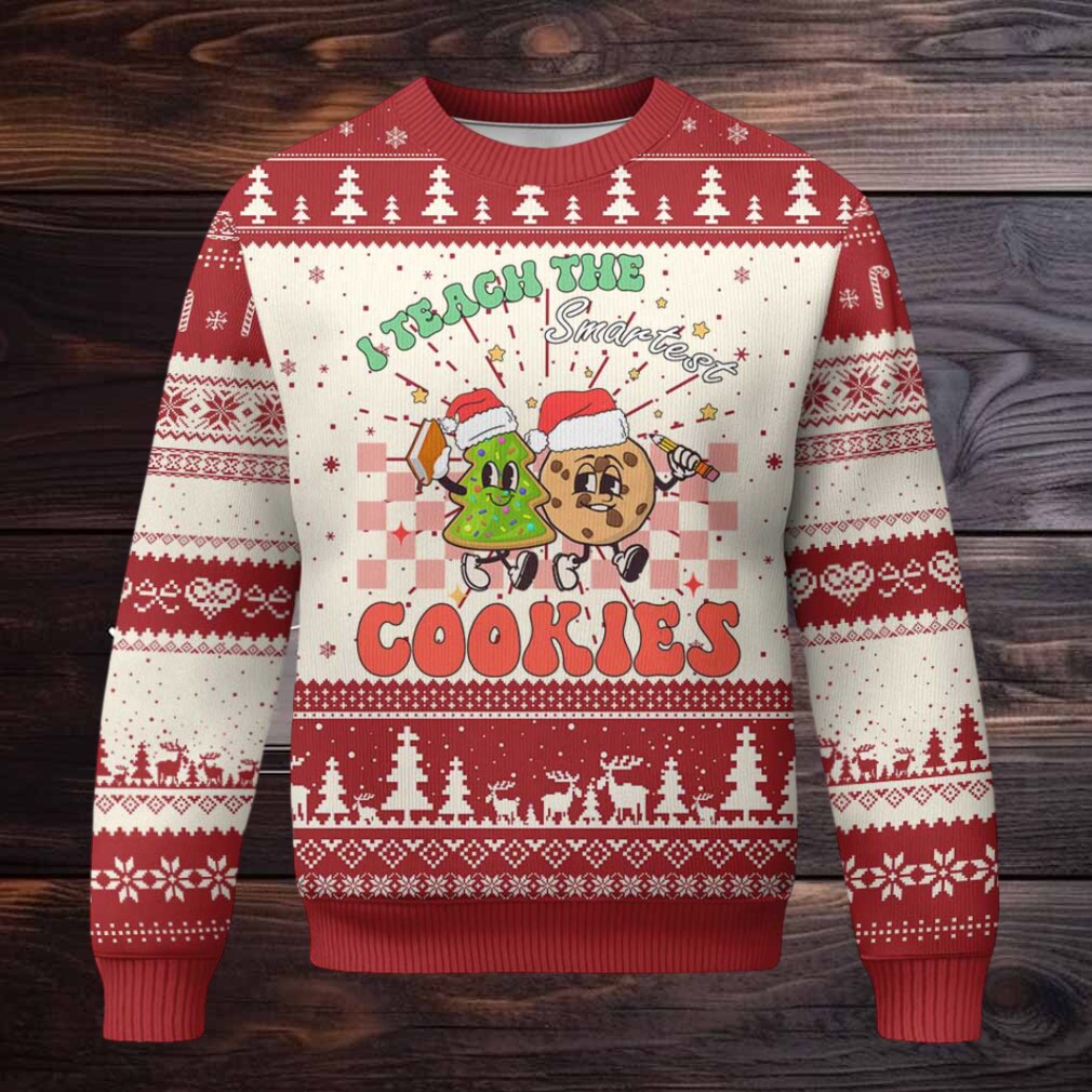 Teacher Christmas Ugly Christmas Sweater I Teach The Smartest Cookies Retro Groovy Xmas Cookies Teacher Christmas Ugly Christmas Sweater I Teach The Smartest Cookies Retro Groovy Xmas Cookies
