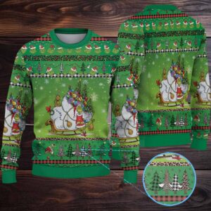 The Grinch & Max with Sleigh Christmas Knitted Sweater