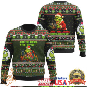 The Grinch Stealing Christmas Wi Fi Pullover Ugly Sweater