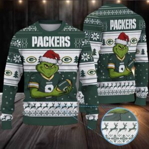 The Grinch Stole Green Bay Packers NFL Ugly Christmas Sweater