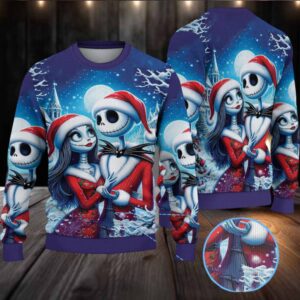 The Nightmare Before Christmas Jack And Sally Christmas Knitted Sweater The Nightmare Before Christmas Jack And Sally Christmas Knitted Sweater