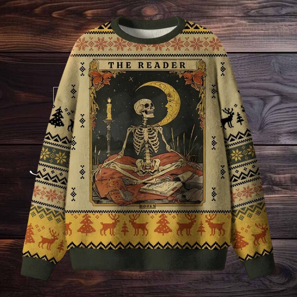The Reader Skeleton Ugly Christmas Sweater The Reader Skeleton Ugly Christmas Sweater