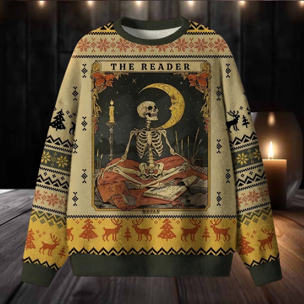 The Reader Skeleton Ugly Christmas Sweater The Reader Skeleton Ugly Christmas Sweater