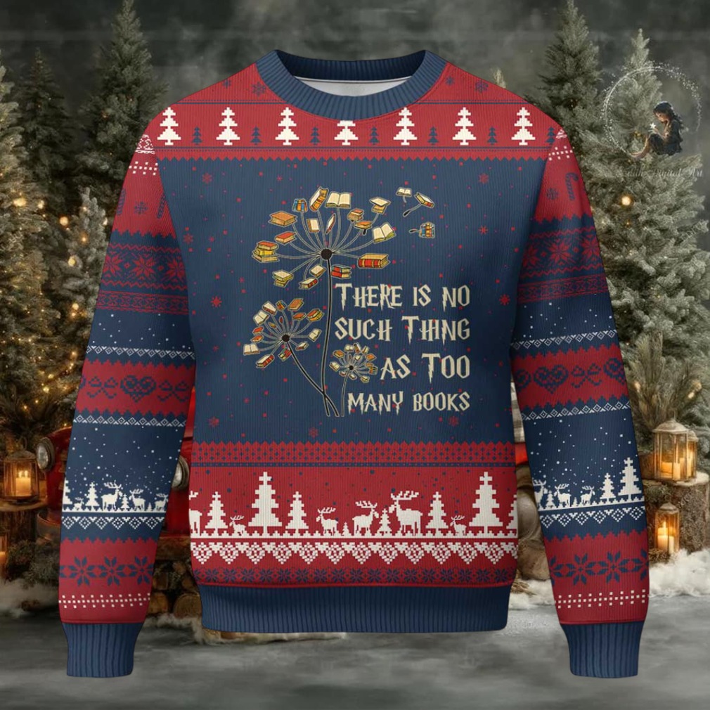 Too Many Books Ugly Christmas Sweater