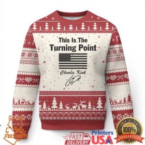 This is The Turning Point Ugly Christmas Sweater American Flag A True Patriot Statement