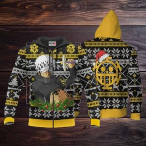 Trafalgar Law Ugly Christmas Sweater One Piece Anime 1k508 Fan Gift Stylist Unisex Cartoon Graphic Outfits Aop 3d Hoodie,