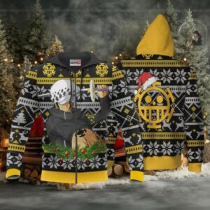 Trafalgar Law Ugly Christmas Sweater One Piece Anime 1k508 Fan Gift Stylist Unisex Cartoon Graphic Outfits Aop 3d Hoodie,