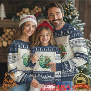 Traumatic Brain Injury Awareness Ugly Christmas Sweater TBI Warrior Green Floral Brain