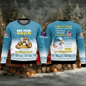 U.S. Coast Guard One More Beer For The Veteran Here Ugly Christmas Sweater Men Women U.S. Coast Guard One More Beer For The Veteran Here Ugly Christmas Sweater Men Women