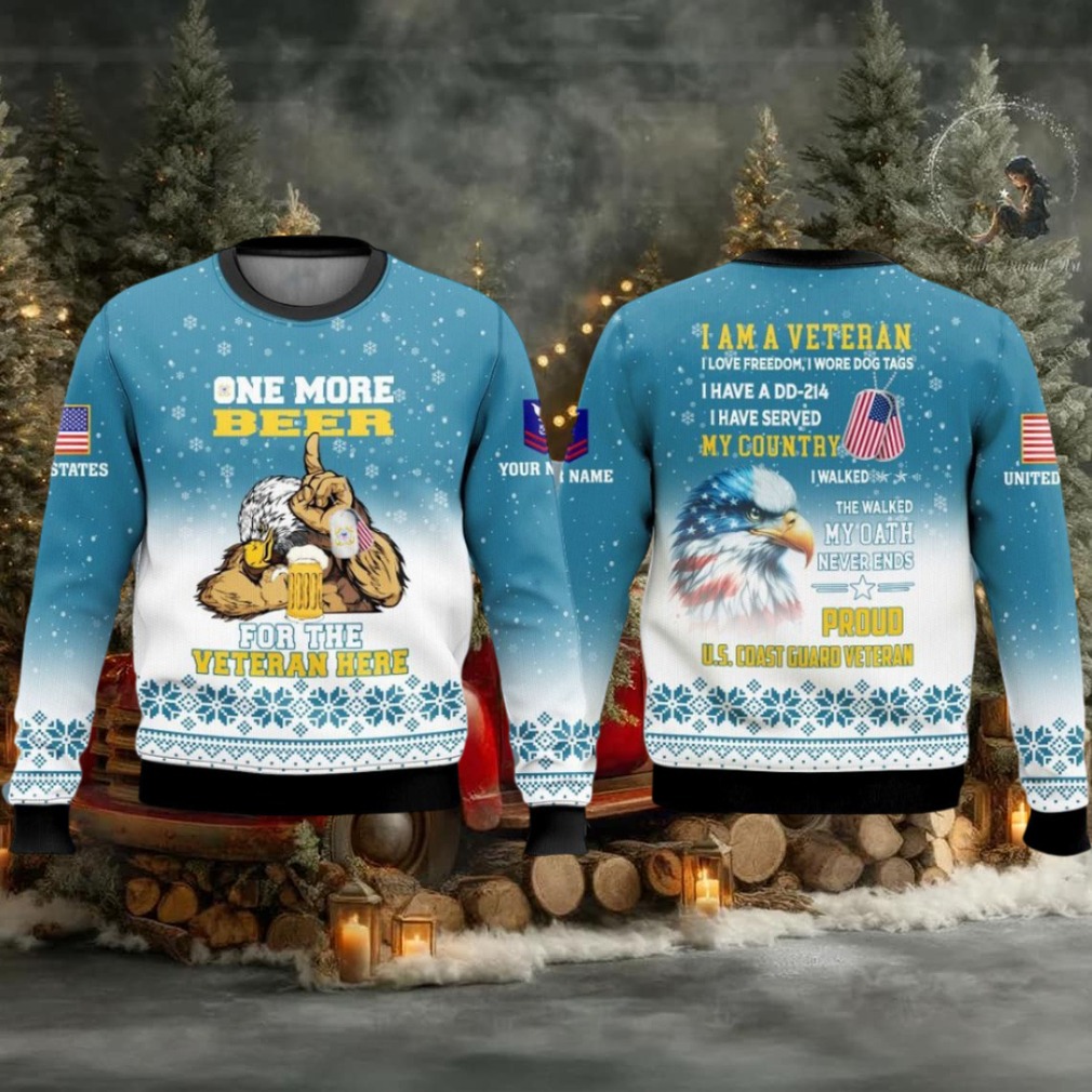 U.S. Coast Guard One More Beer For The Veteran Here Ugly Christmas Sweater Men Women U.S. Coast Guard One More Beer For The Veteran Here Ugly Christmas Sweater Men Women
