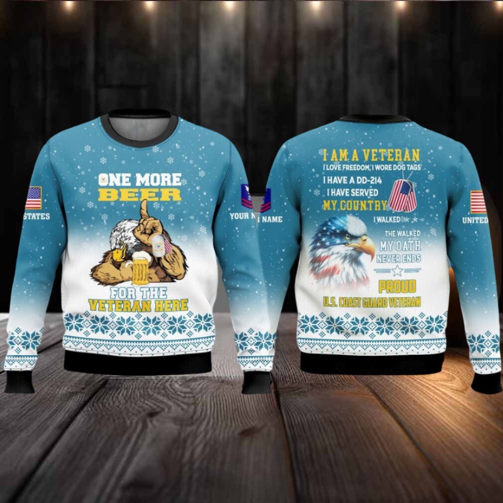 U.S. Coast Guard One More Beer For The Veteran Here Ugly Christmas Sweater Men Women U.S. Coast Guard One More Beer For The Veteran Here Ugly Christmas Sweater Men Women