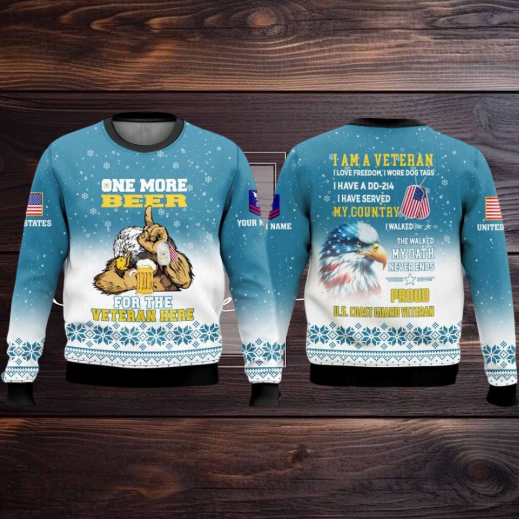 U.S. Coast Guard One More Beer For The Veteran Here Ugly Christmas Sweater Men Women U.S. Coast Guard One More Beer For The Veteran Here Ugly Christmas Sweater Men Women