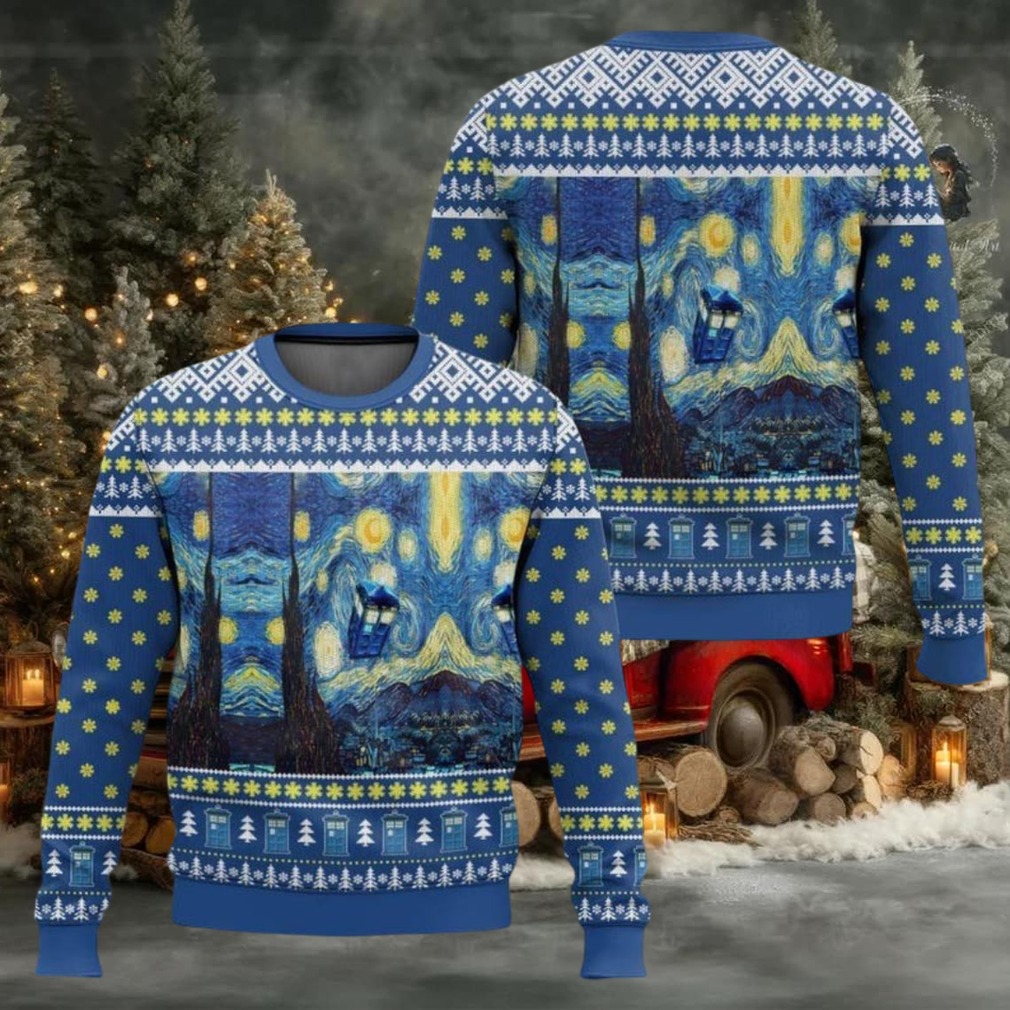 Van Gogh Starry Night Doctor Who Christmas Sweater Van Gogh Starry Night Doctor Who Christmas Sweater