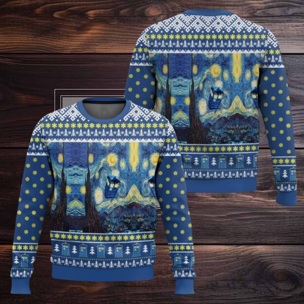 Van Gogh Starry Night Doctor Who Christmas Sweater Van Gogh Starry Night Doctor Who Christmas Sweater