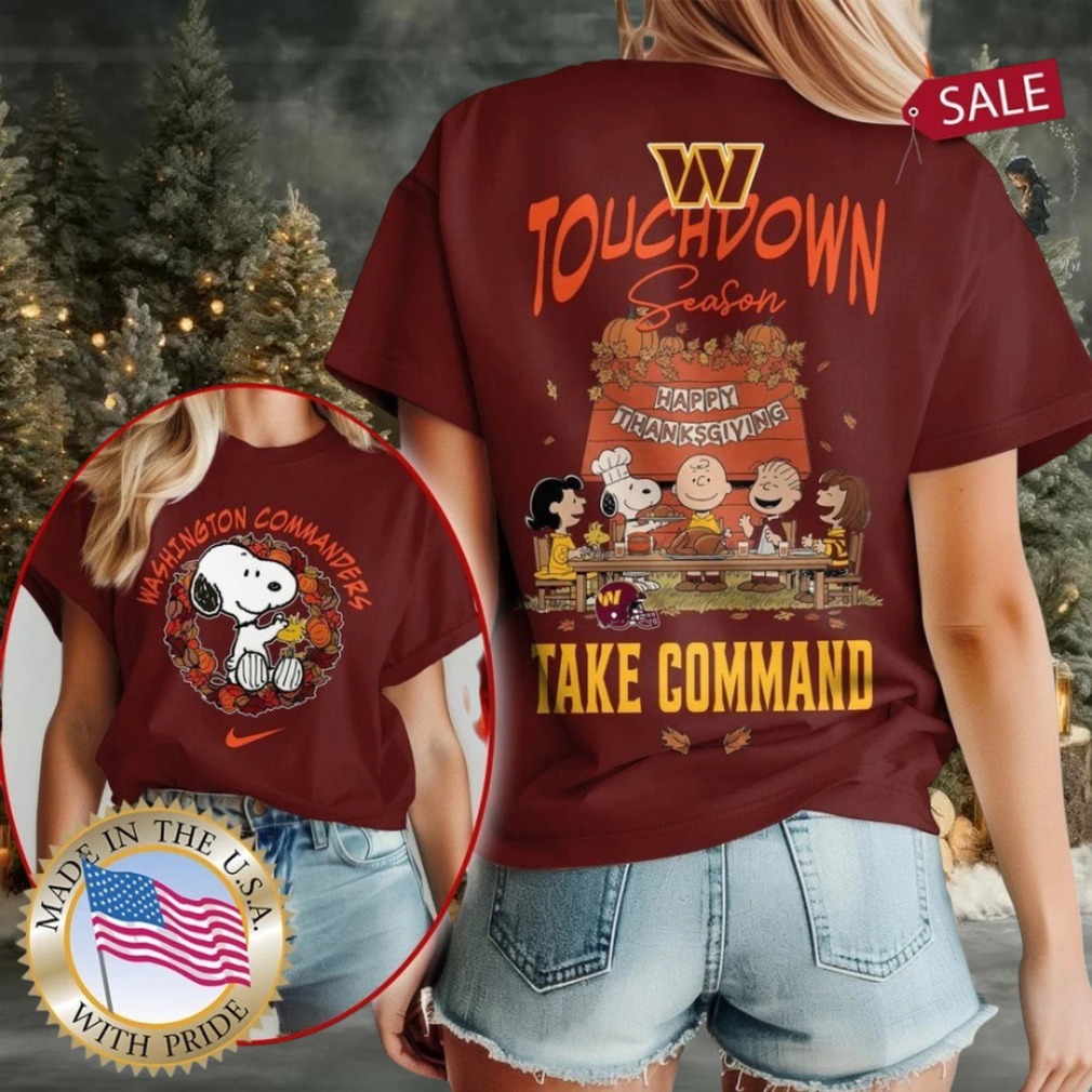 Washington Commanders NFL Snoopy Peanuts Touchdown Season Happy Thanksgiving Shirt Washington Commanders NFL Snoopy Peanuts Touchdown Season Happy Thanksgiving Shirt
