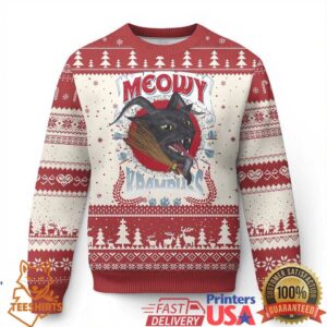 Xmas Krampus Cat Ugly Christmas Sweater Meowy Krampuss Black Cat