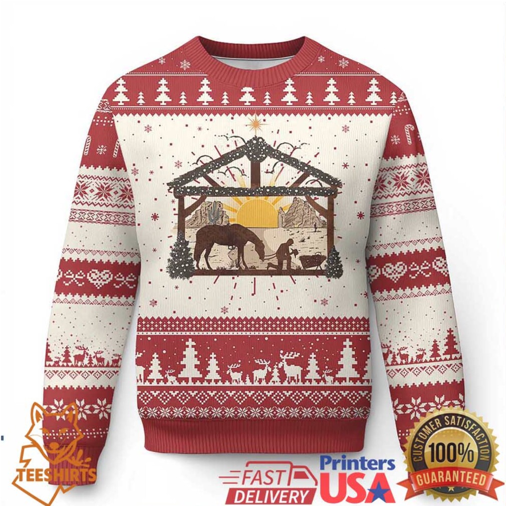 Xmas Western Ugly Christmas Sweater True Story Jesus Cowboy Nativity Scene Xmas Western Ugly Christmas Sweater True Story Jesus Cowboy Nativity Scene