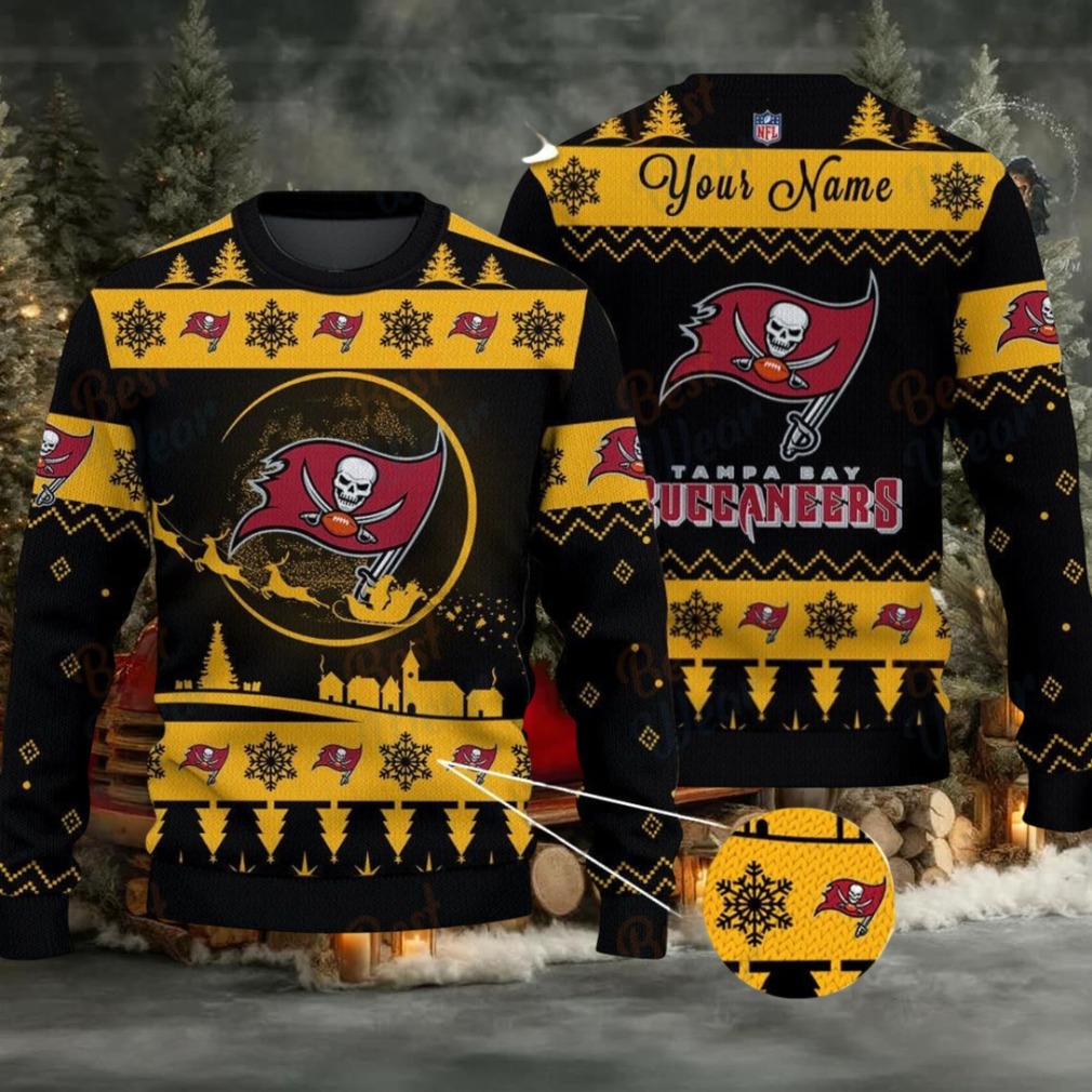 Yellow Tampa Bay Buccaneers NFL Ugly Christmas Sweater Name Customized Yellow Tampa Bay Buccaneers NFL Ugly Christmas Sweater Name Customized