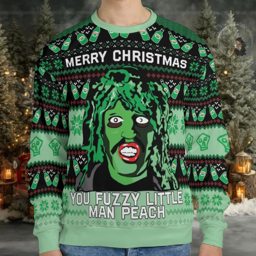 You Fuzzy Little Man Peach Ugly Christmas Sweatshirt