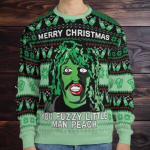 You Fuzzy Little Man Peach Ugly Christmas Sweatshirt