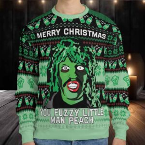 You Fuzzy Little Man Peach Ugly Christmas Sweatshirt